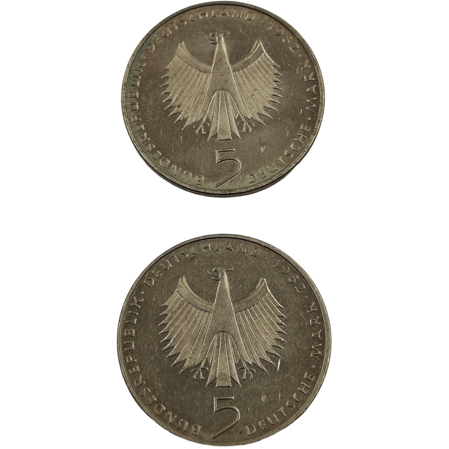 5 German Deutsche Mark 1980s vintage coin Germany